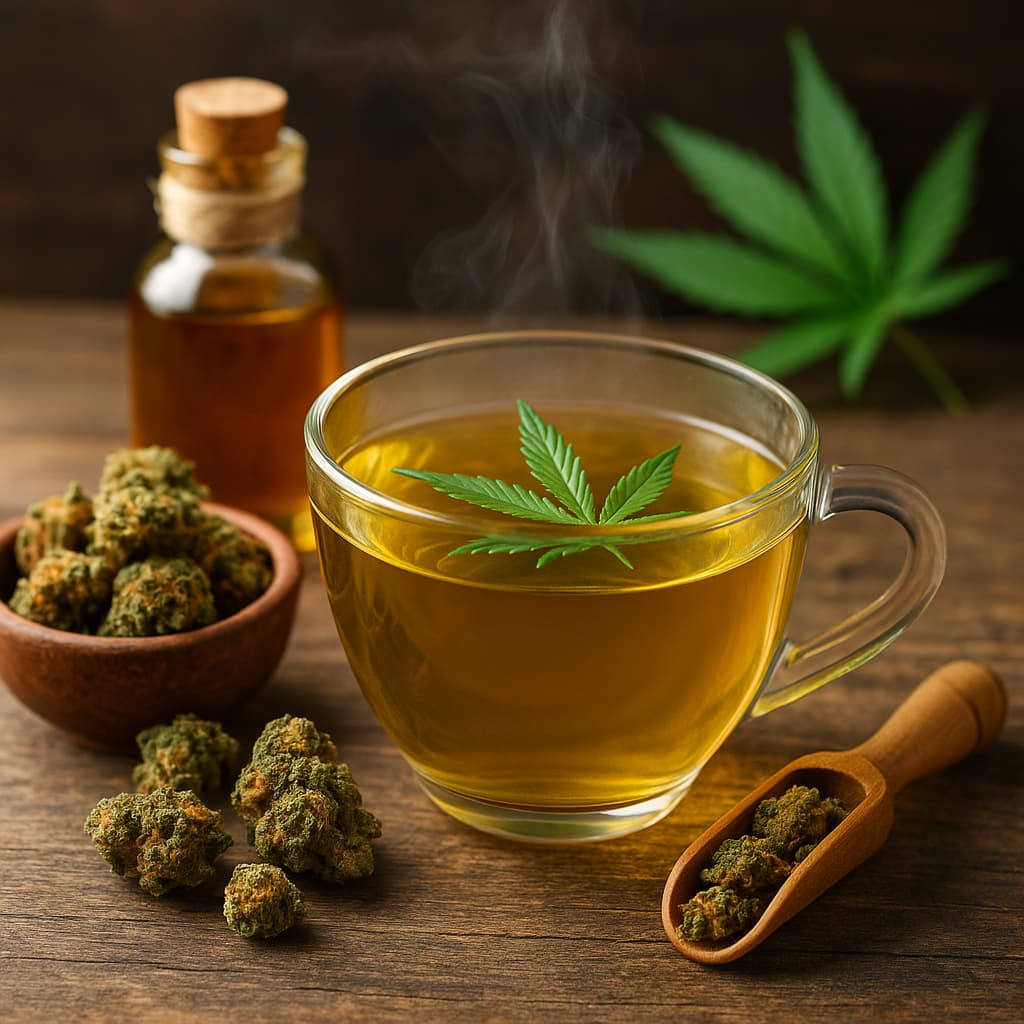 Tasse d’infusion au CBD, miel et citron